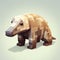 Minecraft Style Voxel Art: Armadillo Character With Realistic Textures