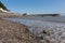 Minehead Somerset England uk beach pebbles and rocks and sea