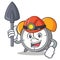 Miner alarm clock mascot cartoon