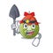 Miner christmas ball green with mascot shape