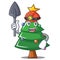 Miner Christmas tree character cartoon