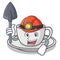 Miner coffee character cartoon style