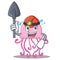 Miner cute jellyfish character cartoon