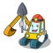 Miner excavator mascot cartoon style