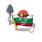 Miner flag bulgaria in the cartoon shape