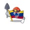 Miner flag colombia mascot shaped on character