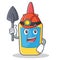 Miner glue bottle character cartoon