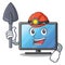 Miner lcd tv in shape of mascot