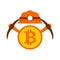 Miner logo. Mining Bitcoin Crypto Currencies. Worker