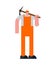 Miner with pickaxe cartoon isolated. vector illustration