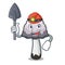 Miner shaggy mane mushroom mascot cartoon