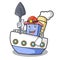 Miner ship mascot cartoon style