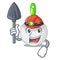 Miner toilet brush isolated in a cartoon