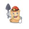 Miner treasure map cartoon in shape character