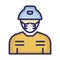 Miner Wearing mask Vector Icon which can easily modify or edit