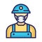 Miner Wearing mask Vector Icon which can easily modify or edit