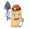 Miner wooden cutting board mascot cartoon