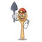 Miner wooden fork mascot cartoon
