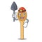 Miner wooden spoon mascot cartoon