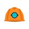 Miner yellow helmet vector icon protection tool. Head uniform worker underground industry. Hardhat equipment