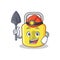 Miner yellow lock character mascot