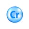 Mineral blue shining pill capsule icon. Cr Chromium