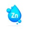 Mineral blue shining pill capsule icon. Zn Zink.