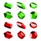 Mineral crystal stone red green