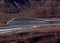 Mineral evaporation ponds in the desert