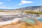 Mineral Hot Pools of Yellowstone National Park. Mammoth Hot Springs Area.