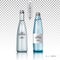 Mineral still or sparkling water bottles mock up. Isolated on transparent background. Vector 3d detailed mock up set