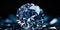 Mineral stone diamond close up on a dark background, horizontal shot of a diamond. Generative AI