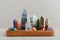 Minerals towers of Fluorite, Smoky Quartz, Amethyst, Crackle Quartz, Aragonite, Amazonite, Emerald, Fire Quartz