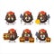 miners chocolate gummy candy H cute mascot character wearing helmet