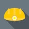 Miners helmet icon in flat style