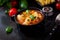 Minestrone, italian vegetable soup with pasta