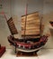 Ming Qing Dynasty Fuchuan Antique Boat Vessel Ship Model Wooden Boats Trading Goods Sailboat Junk Sail Transportation Vehicle