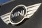 Mini automotive marque logo in front of dealership building on March 31, 2017 in Prague, Czech republic.