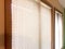 Mini blinds 2 wood window frames