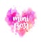 Mini boss handwritten lettering on watercolor heart