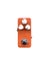  mini boutique sparkle orange and white knob vibrato stomp box electric guitar effect on white background.