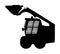 Mini bulldozer, skid loader vector silhouette illustration isolated on white.
