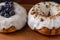 Mini bundt cake closeup on wooden background