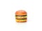 Mini burger model from japanese clay on white background
