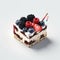 mini cake with berries isolate on white background. advert for desserts. generative AI