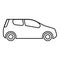Mini car Compact shape for travel racing icon black color illustration outline