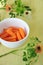 Mini Carrot in White Bowl