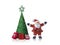 Mini ceramic santa claus doll and related object for decorate in festival.