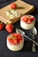 Mini cheesecakes with strawberry