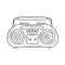 Mini Compo Radio cassette player with Hand drawn vector illustration